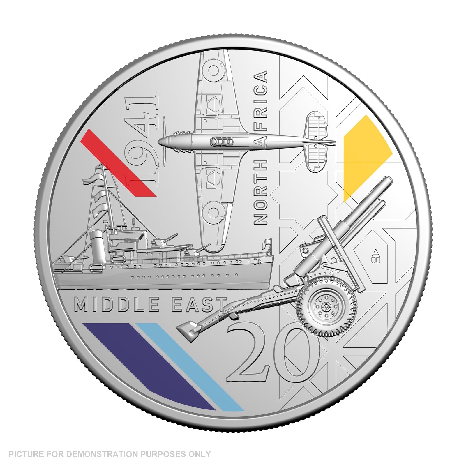 2026 20c Coloured Uncirculated - 1941 Service Amid Strife - North Africa and The Middle East